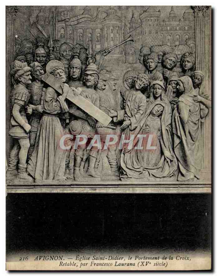 CPA Avignon Eglise Saint Didier Le Portement de la Crois Retable par Francesco Lourana (XV siecle)