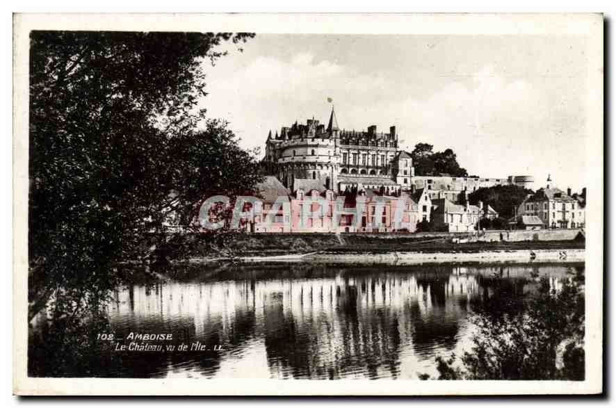 CPA Amboise Le Chateau vu de l'Ile