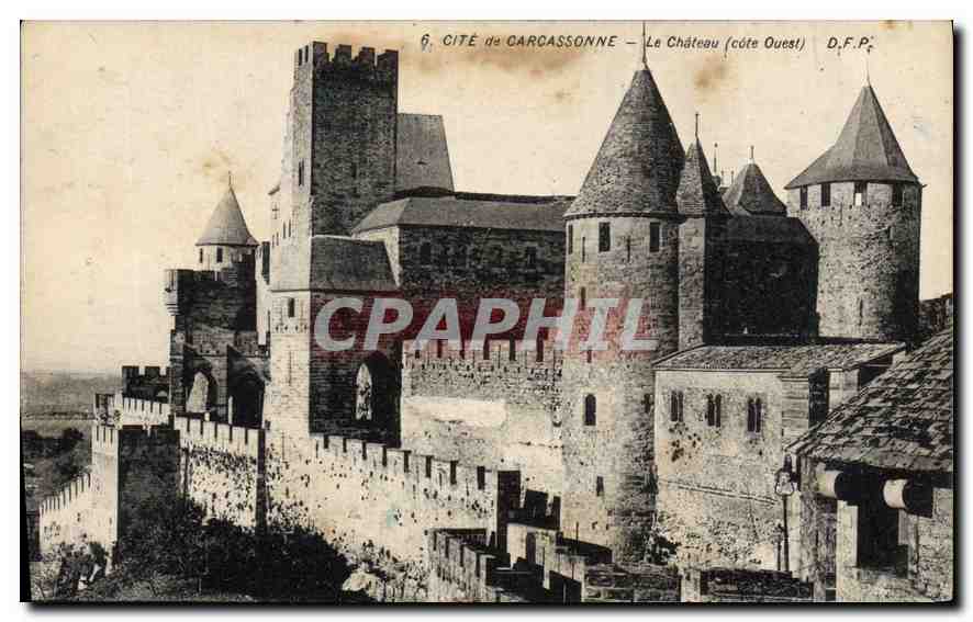 CPA Cite de Carcassonne Le Chateau (cote Ouest)