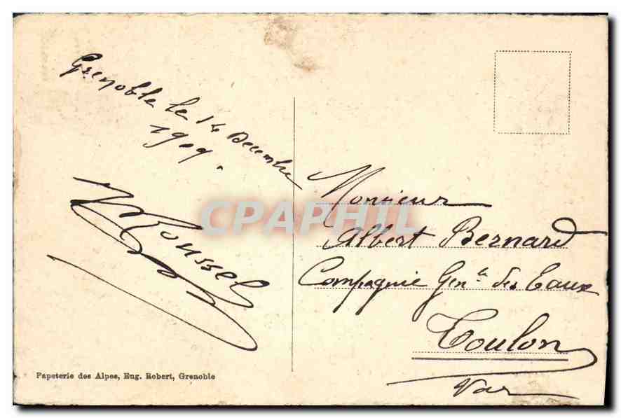 CPA Grenoble Les Quais et le St Eynard — Verso