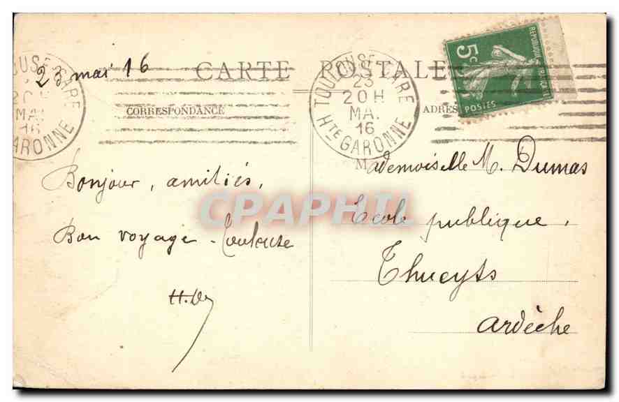 Toulouse — Vue Générale du Quartier Saint-Cyprien — Édition Bayard — Verso