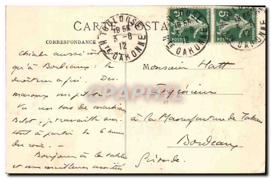 CPA Toulouse Pont des Amidonniers — Verso