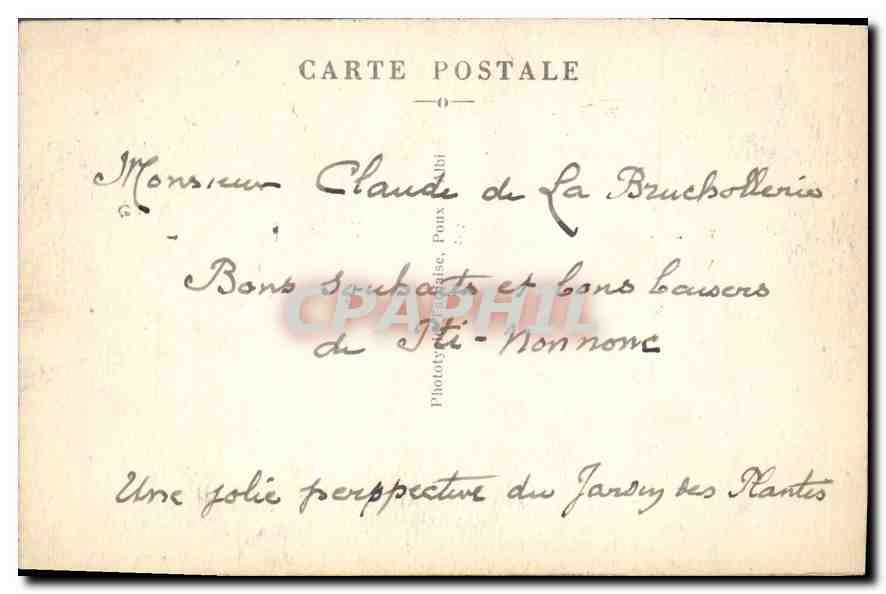 CPA Toulouse Haute Garonne Illustree Jardin des Plantes La Garonne et l'Ariege Statue d'Armand Sylve — Verso