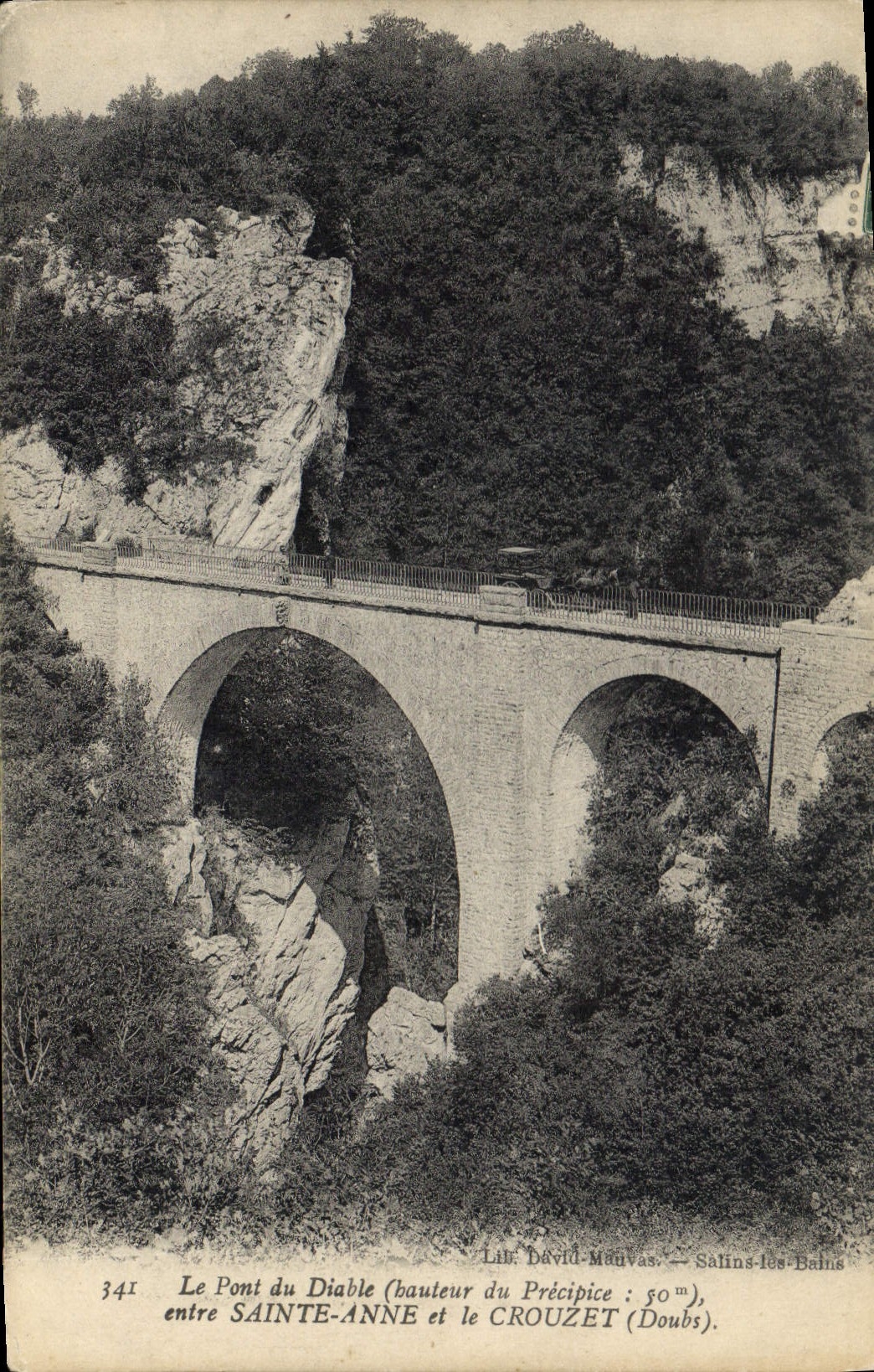 CPA Le Pont du Diable (Hauteur du Precipite 30m) entre Sainte Anne et le Crouzet (Doubs)