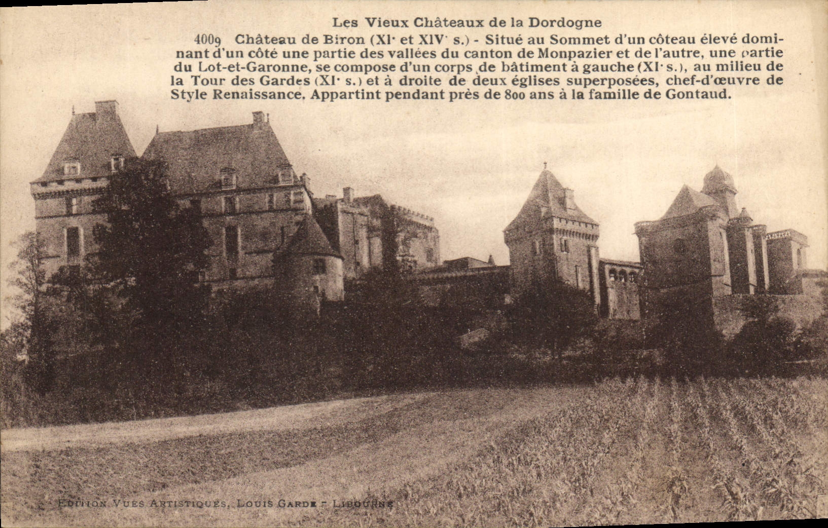 Château de Biron — Les Vieux Châteaux de la Dordogne — Édition Vues Artistiques, Louis Garde - Libourne