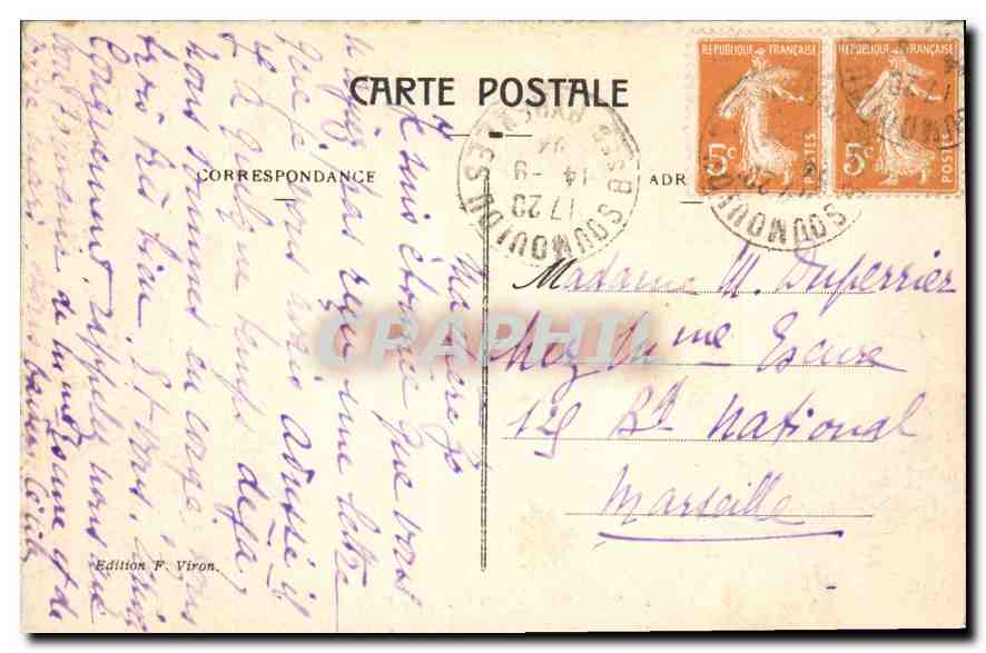 CPA Lourdes Benediction du T S Sacrement — Verso