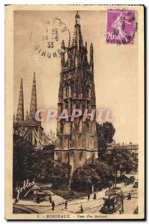 CPA Bordeaux Tour Pey Berlane Tramway