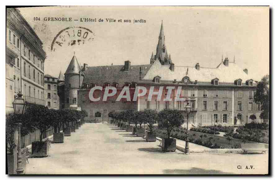 Grenoble — L'Hôtel de Ville et son jardin — Ci A.V. n°034