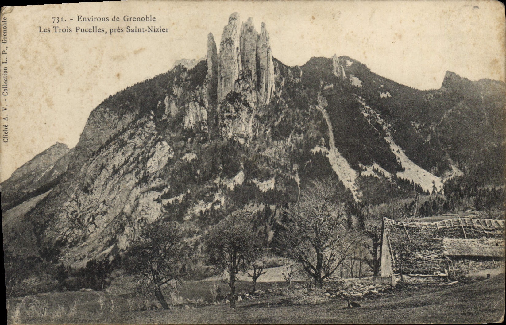 Les Trois Pucelles, près Saint-Nizier — Environs de Grenoble — Cliché L. P. Grenoble, n° 731