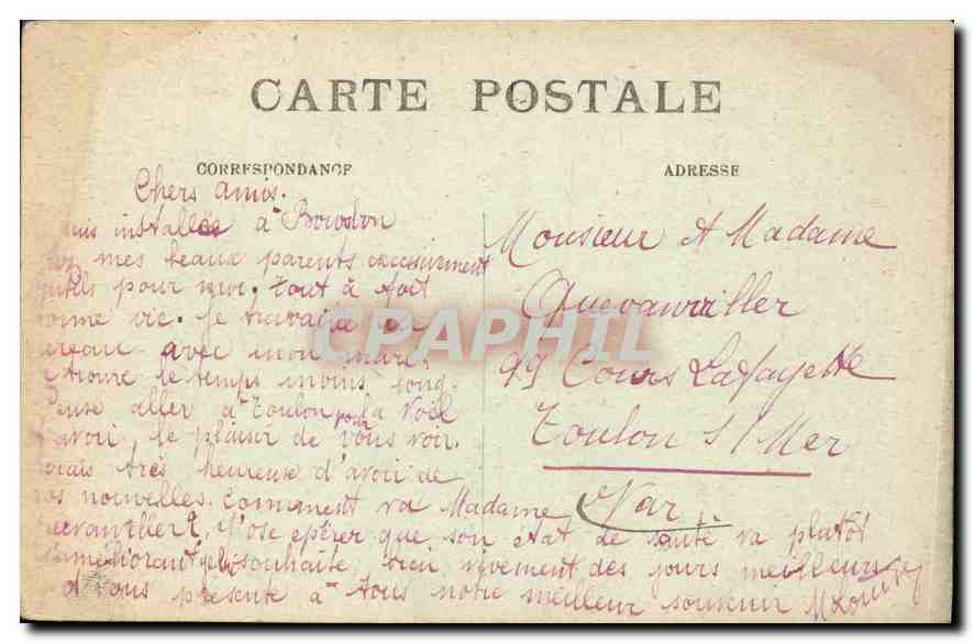 CPA Bourbon Lancy Cour Interieur du grand hotel — Rückseite