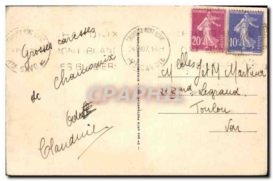 CPA Chamonix Mont Blanc La Mer de glace les seracs — Verso