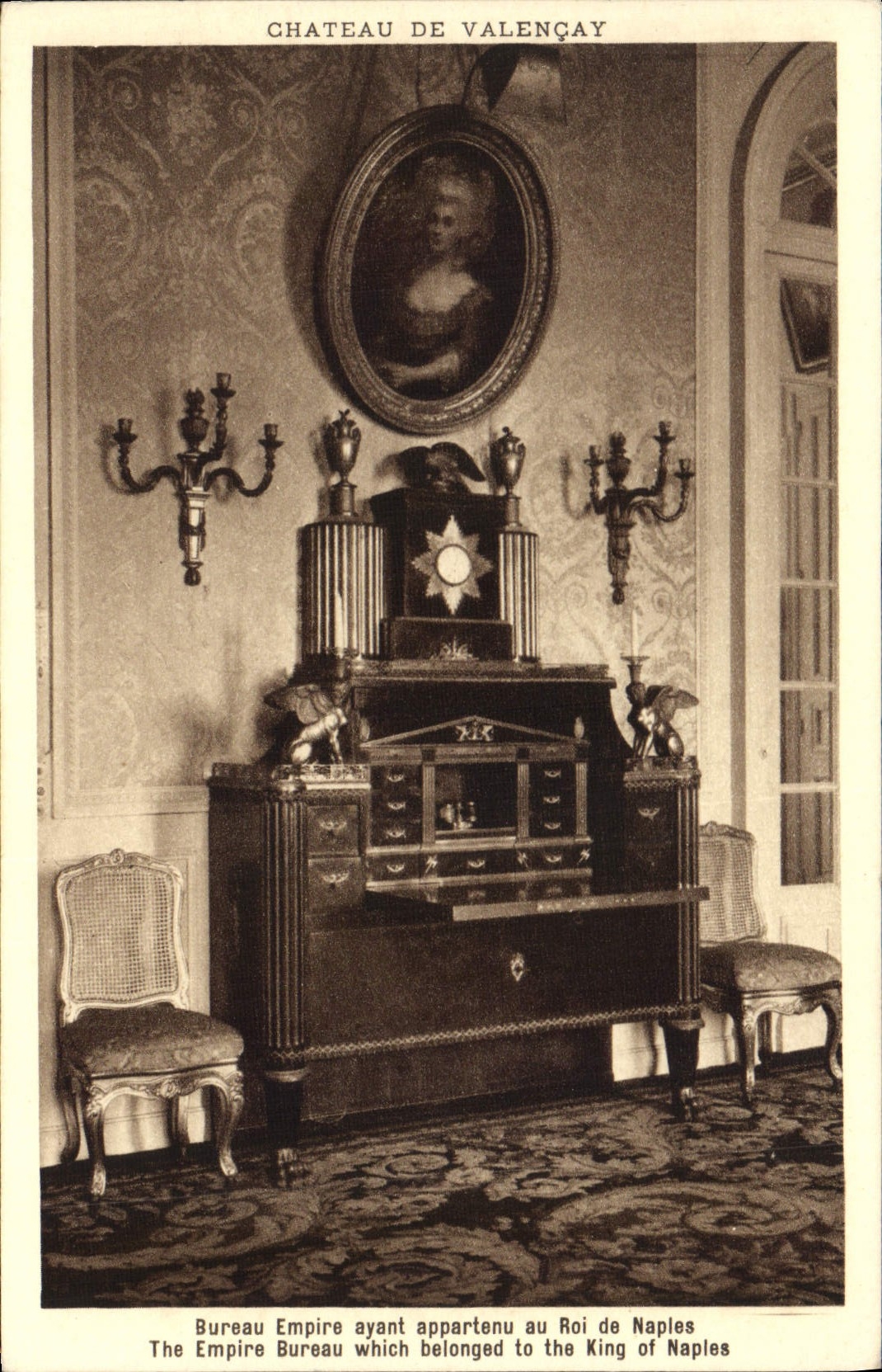 Schloss Valençay — Empire-Büro, das dem König von Neapel gehörte — Verlag C. Bram, Paris