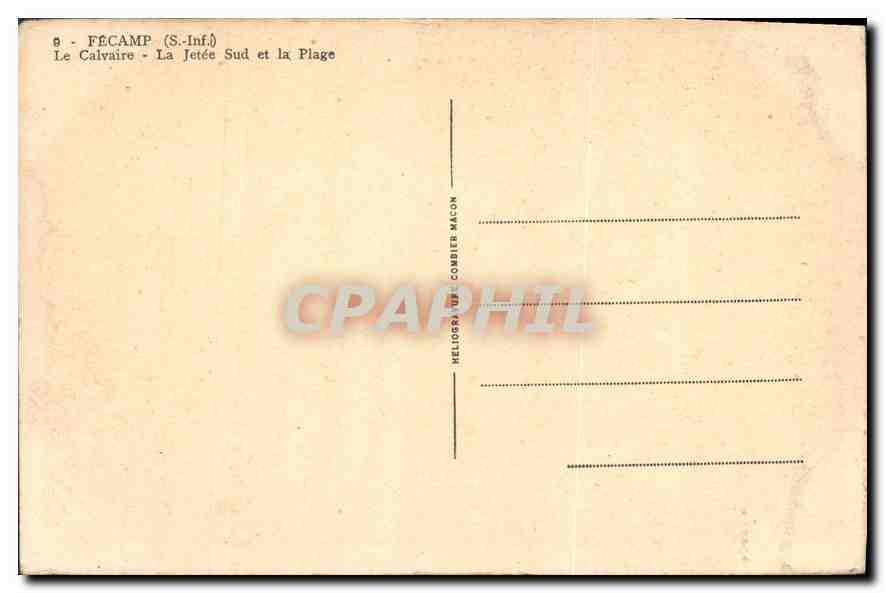CPA Fecamp (S iNF) Le Calvere La Jetee Sud et la Plage — Rückseite