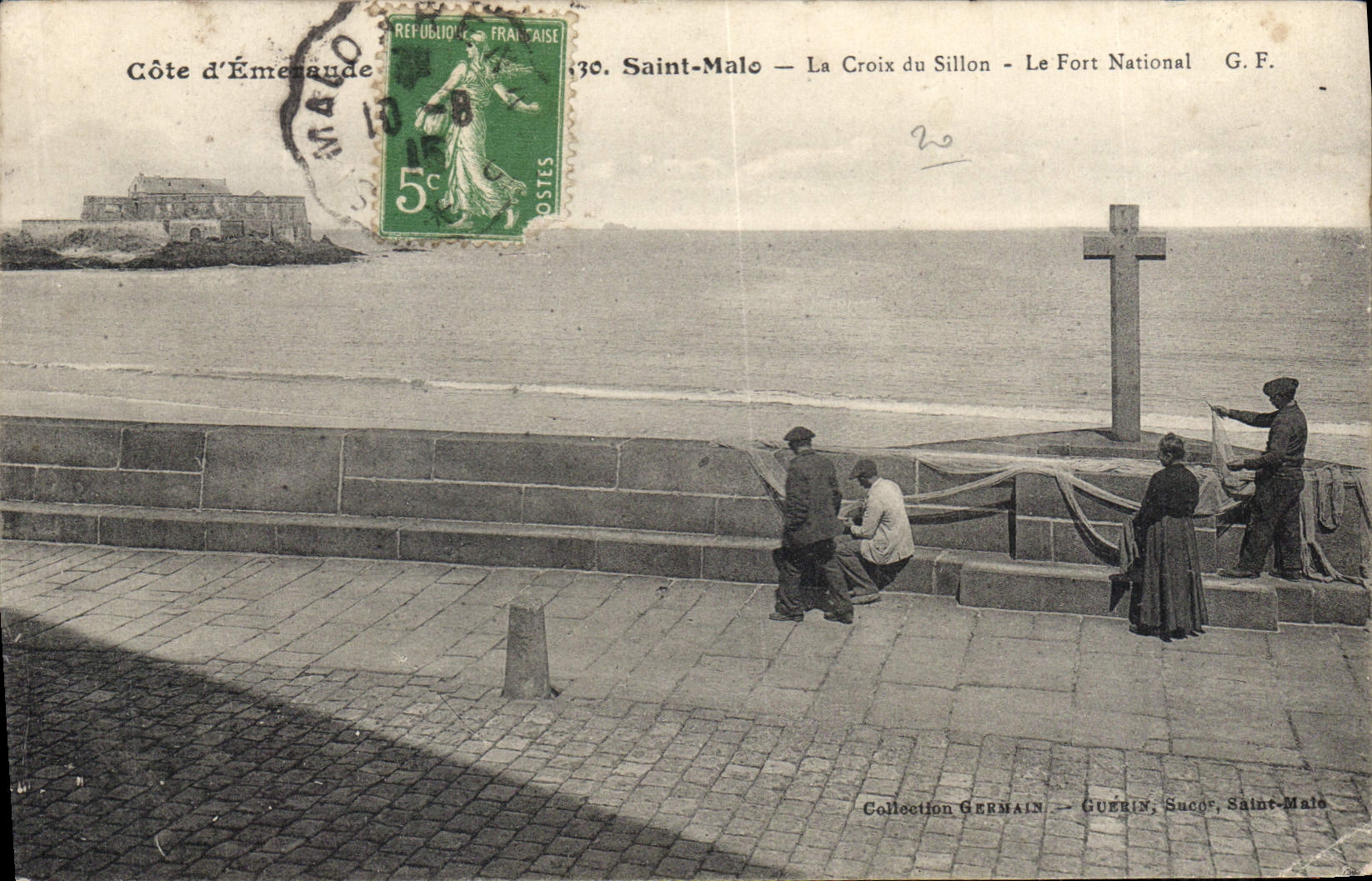Saint-Malo — La Croix du Sillon — Le Fort National — G.F. — Collection GERMAIN — GUTRIN, Sucor, Saint-Malo