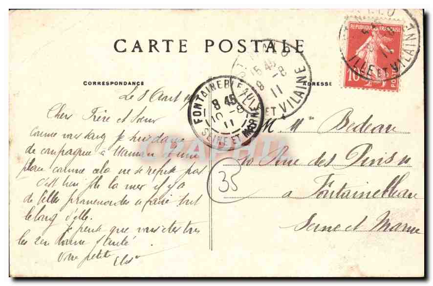 Saint-Malo — La Plage de Bon-Secours un Jour de Tempête — G.F. — Collection GERMAIN fils aîné — Verso