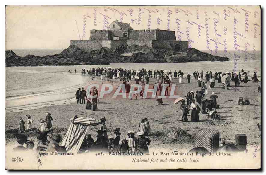CPA Saint Malo Le Fort National et Plage du Chateau Cote d'Emeraude