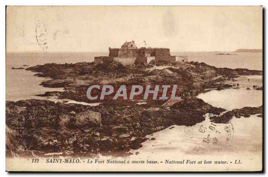 Saint-Malo - Le Fort National à marée basse - LL