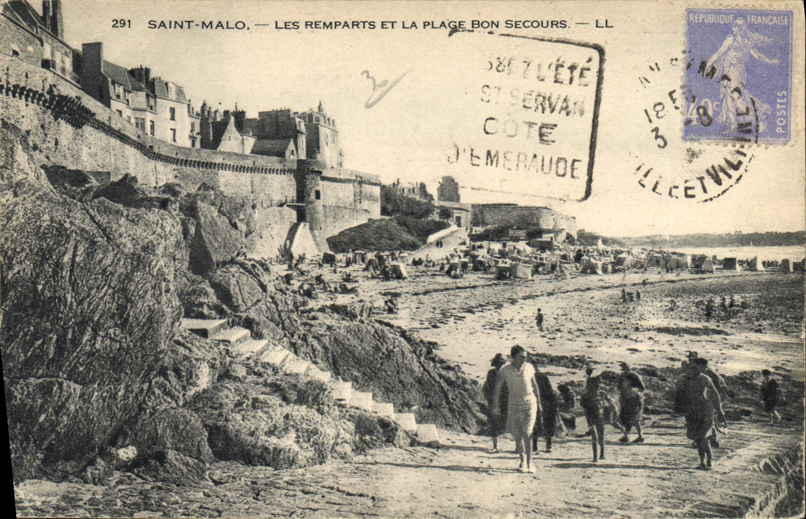Saint-Malo — Die Mauern und der Strand Bon Secours — LL n°291