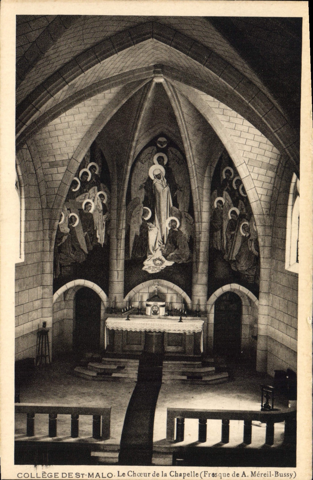 Collège von St-Malo — Der Chor der Kapelle — Fresko von A. Méreil-Bussy