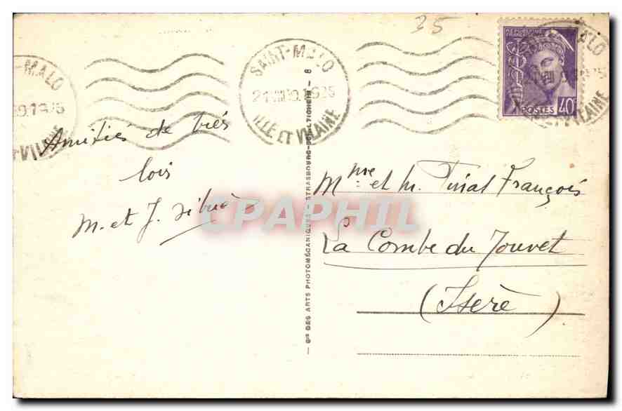 CPA Saint Malo La Ville et les Remparts — Verso