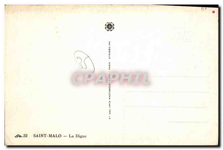 CPA Saint Malo Hotel de la Digue — Verso