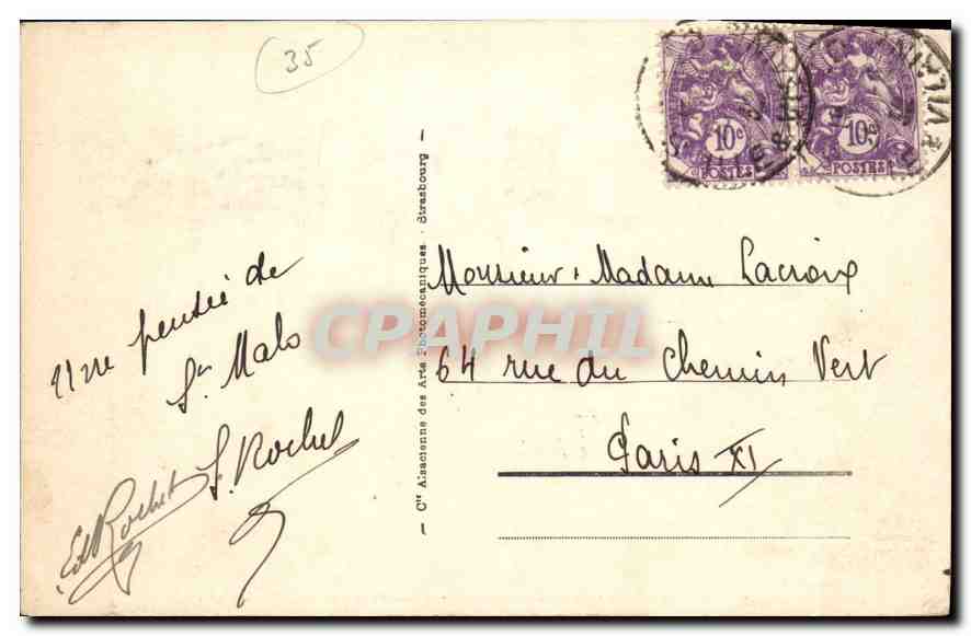 CPA Saint Malo Le Chateau Tour La Generale et le grand Donjon — Verso