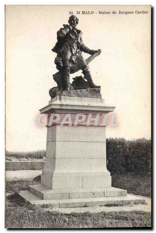 CPA Saint Malo Statue de Jacques Cartier