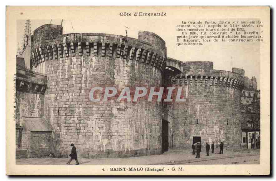 CPA Saint Malo (Bretagne) Cote d'Emeraude G M