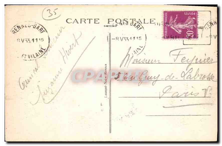 Rennes — Hôtel de Ville — 4419 — Rückseite