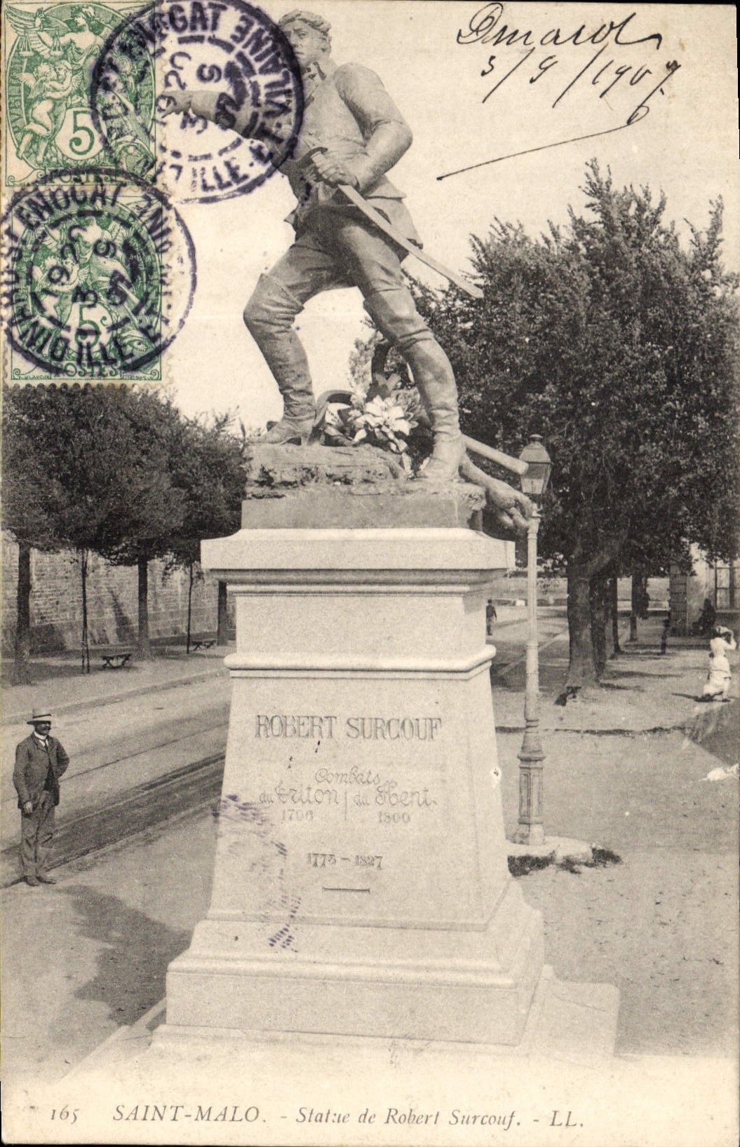 Saint-Malo — Statue de Robert Surcouf — LL. n°165