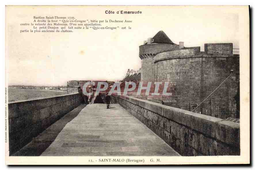 Côte d'Emeraude — Bastion Saint-Thomas 1737 — Éditions G. M. n°12