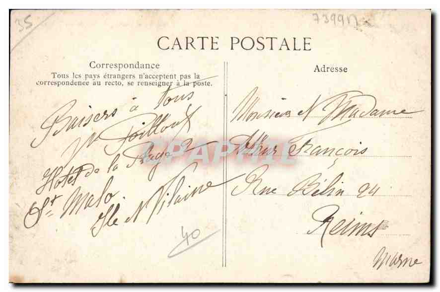 Saint-Malo — Sur le Grand Bé — Tombeau de Châteaubriand — Reverso