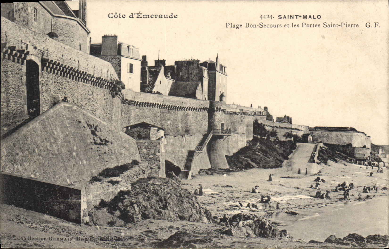 Côte d'Émeraude — Plage Bon-Secours et les Portes Saint-Pierre — G.F. (éditeur) n°4424