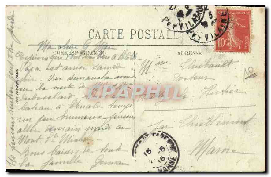 Saint-Malo — Grande Porte et Clocher — Chocquet & Tenier, n°69 — Verso