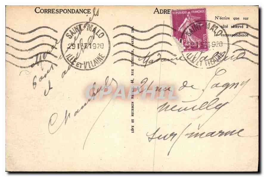 CPA Saint Malo Vue Generale — Verso