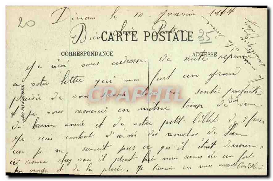 CPA Saint Malo Les Remparts et la Tour Quic en Graigne — Verso
