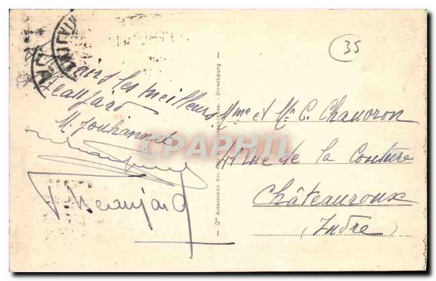 St-Malo - Place Chateaubriand — Ansicht der Place mit Fahrzeugen und Geschäften — unbekannter Verlag, n° 24 — Rückseite