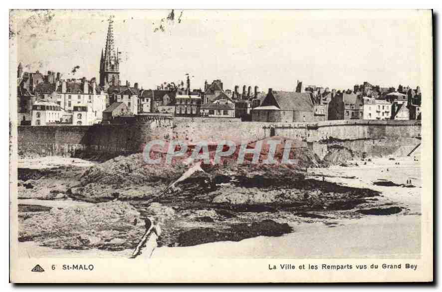 St-Malo — La Ville et les Remparts vus du Grand Bey — CPAPHIL