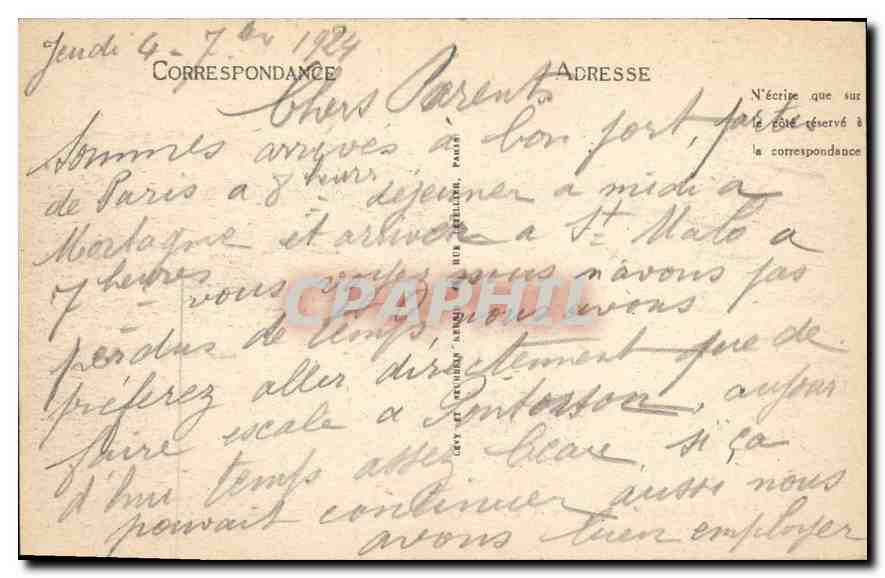 CPA Saint Malo Le Casion et le Sillon — Verso
