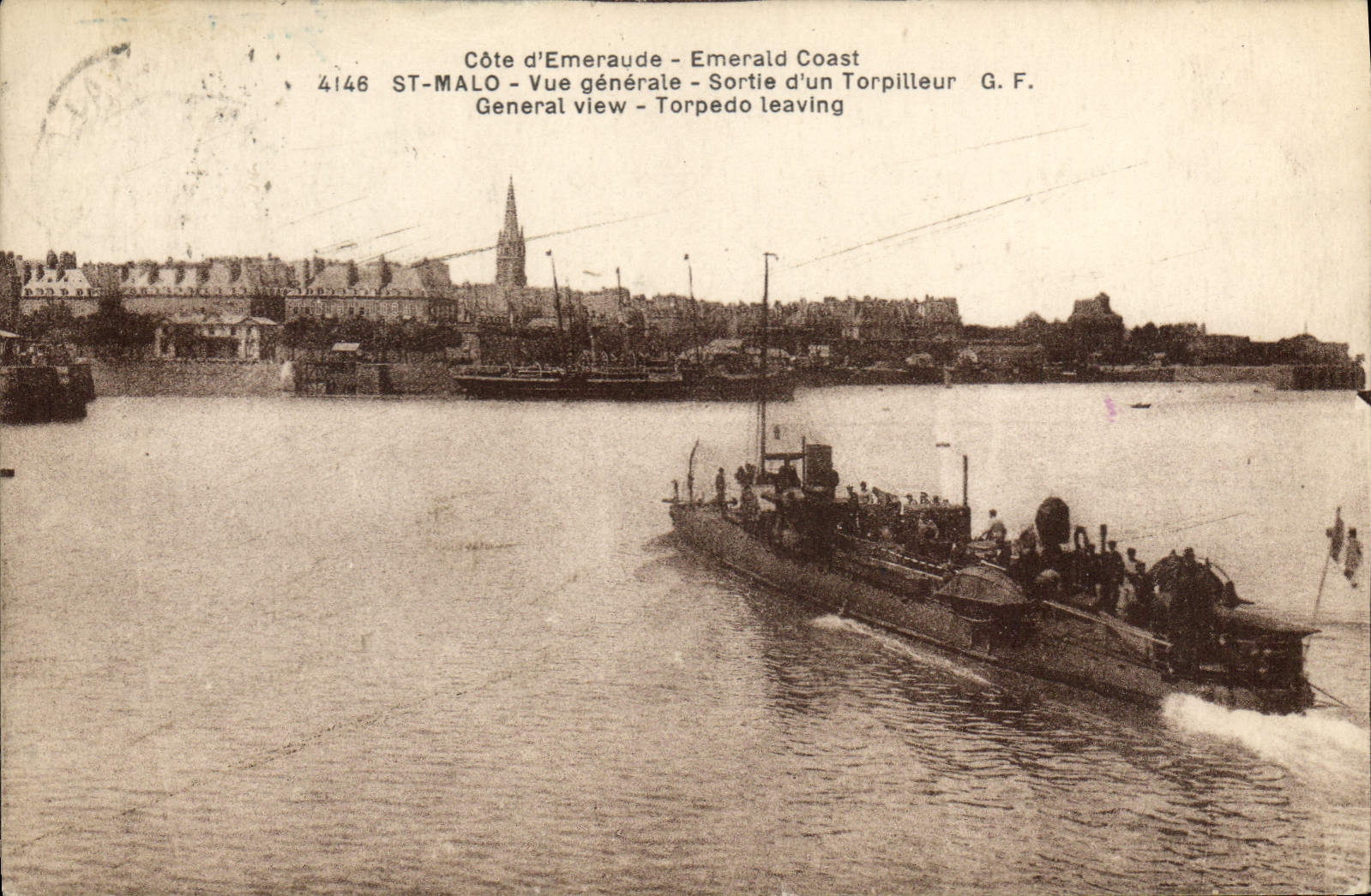 St-Malo - Sortie d'un torpilleur — Éditeur G.F. n°4146