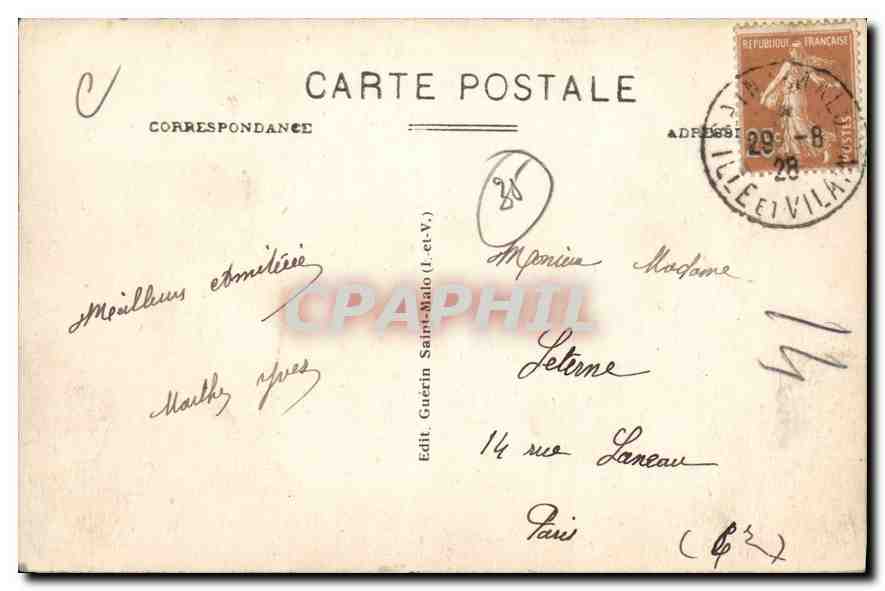 St-Malo - Sortie d'un torpilleur — Éditeur G.F. n°4146 — Reverso