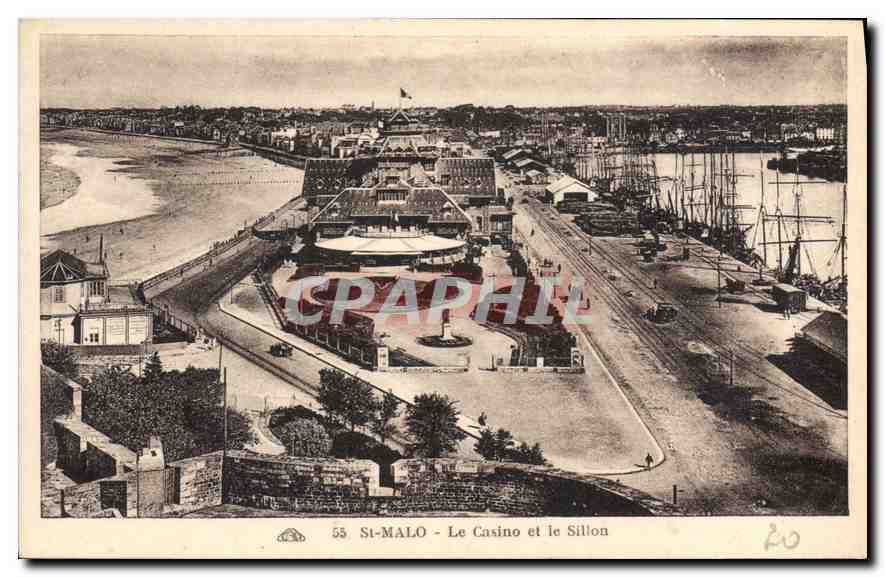 St-Malo - Le Casino et le Sillon — éditeur C° Alacianne des Arts Photomécaniques, Strasbourg — n° 55