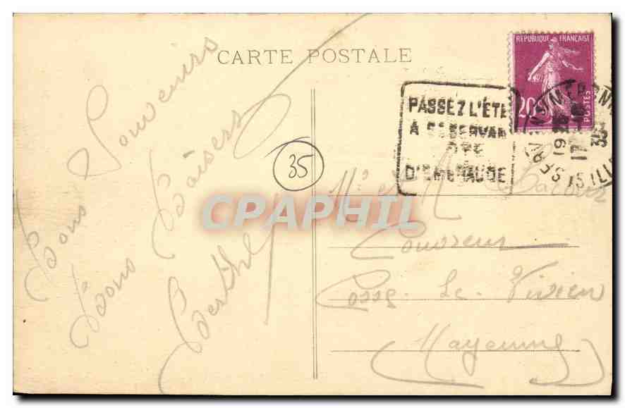 St-Malo - La Plage - Le Grand Hôtel Franklin - G.F. - Édition Gauthier, St-Malo — Verso