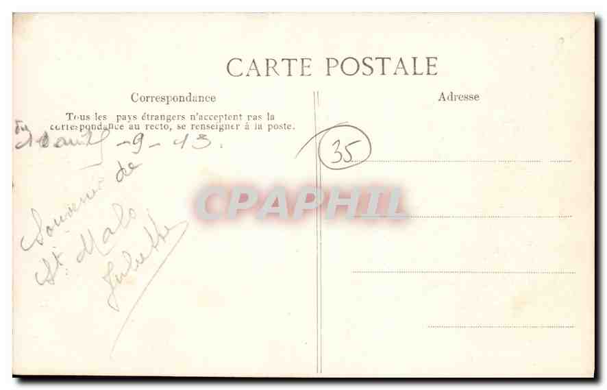 Châteaubriand — Photographie d'un Tableau peint d'après nature — Côte d'Emeraude, Saint-Malo, 1889 — Reverso