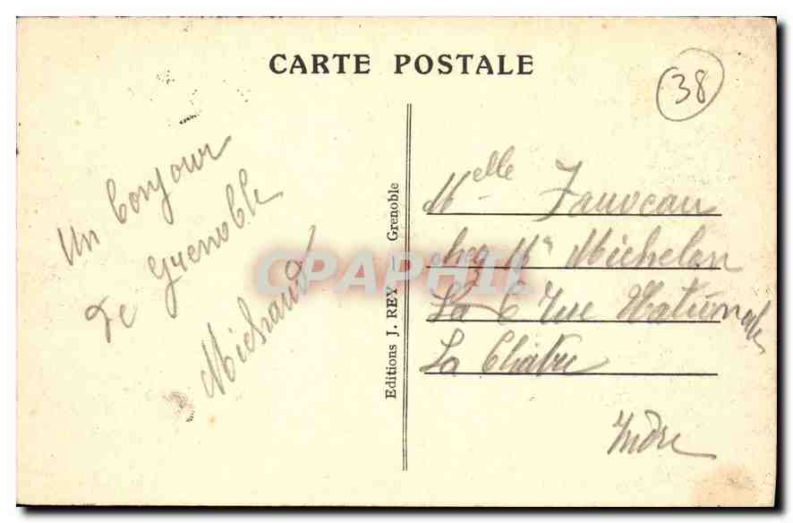 Grenoble — La Place Notre-Dame, la Cathédrale et le Monument des Trois Ordres — Éditions J. REY — Rückseite