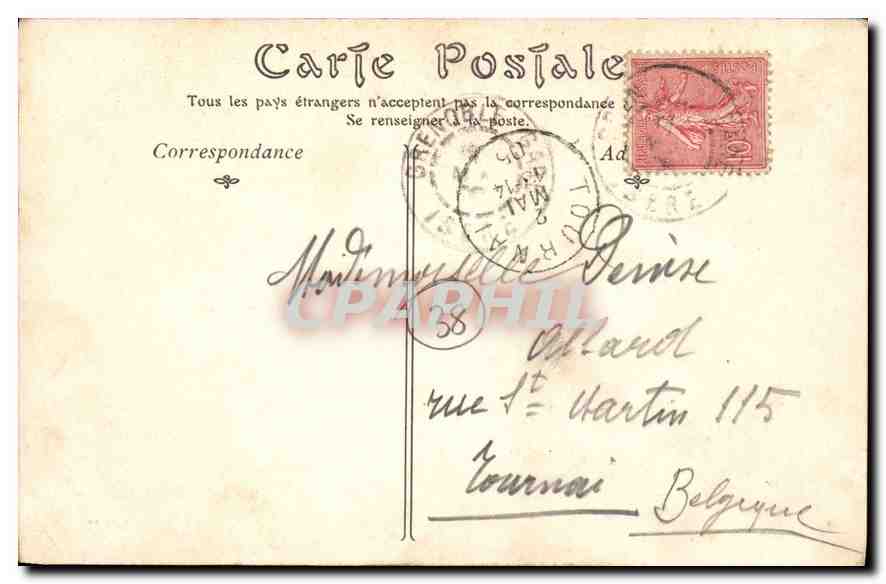 Grenoble — Vue sur la Ville et la Chaîne du Moucherotte — Éditeur inconnu, n° 15 — Rückseite