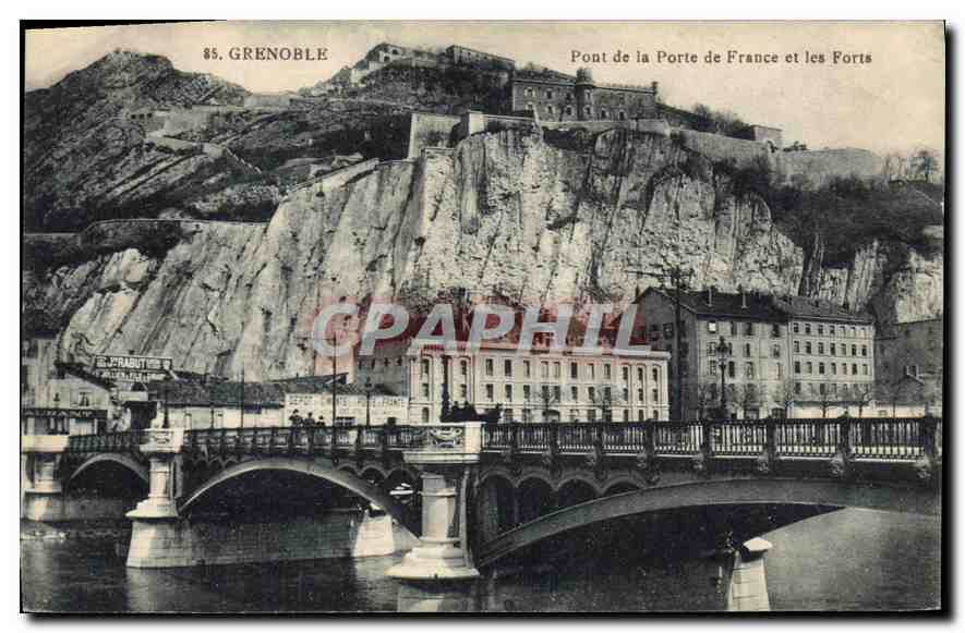 Grenoble — Pont de la Porte de France und die Forts — Edit. Bourcier, Grenoble
