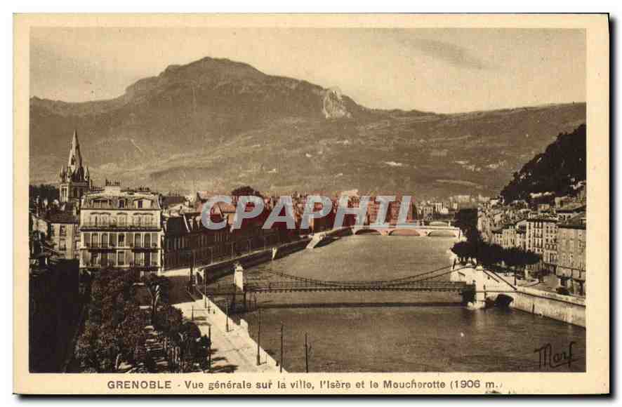 CPA Grenoble Vue generale sur la ville l'Isere et le Moucherotte