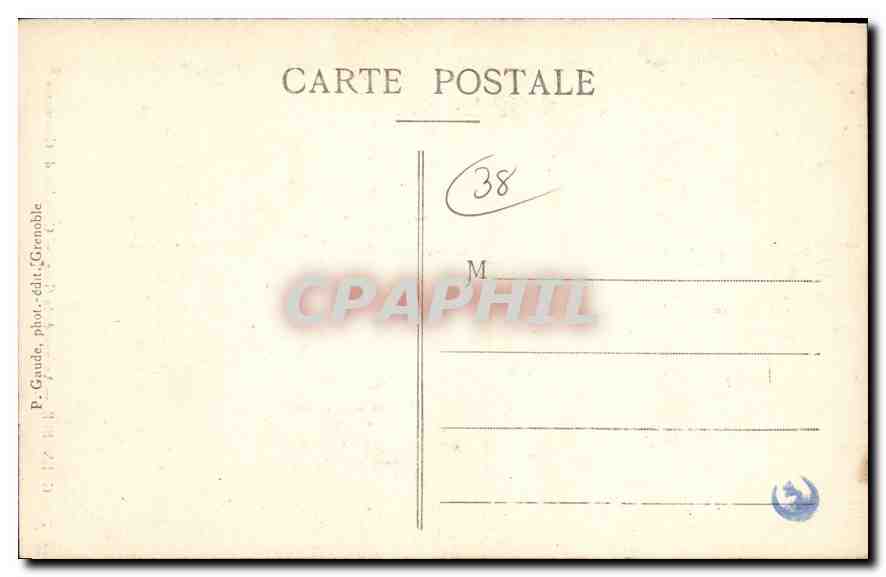 CPA Grenoble Avenue de la Gare Chambre de Commerce Automobile — Rückseite