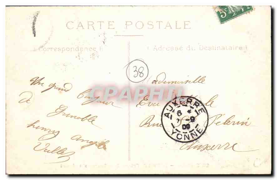 CPA Grenoble Le Pont de France & le Cours Saint Andre — Rückseite